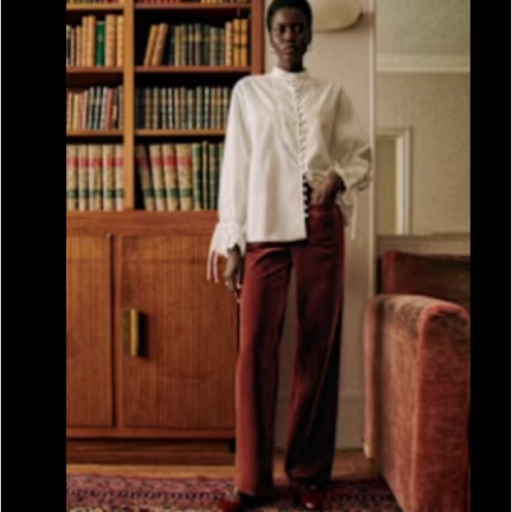 Sezane Chuck Trousers Chocolate Velvet - Size 8